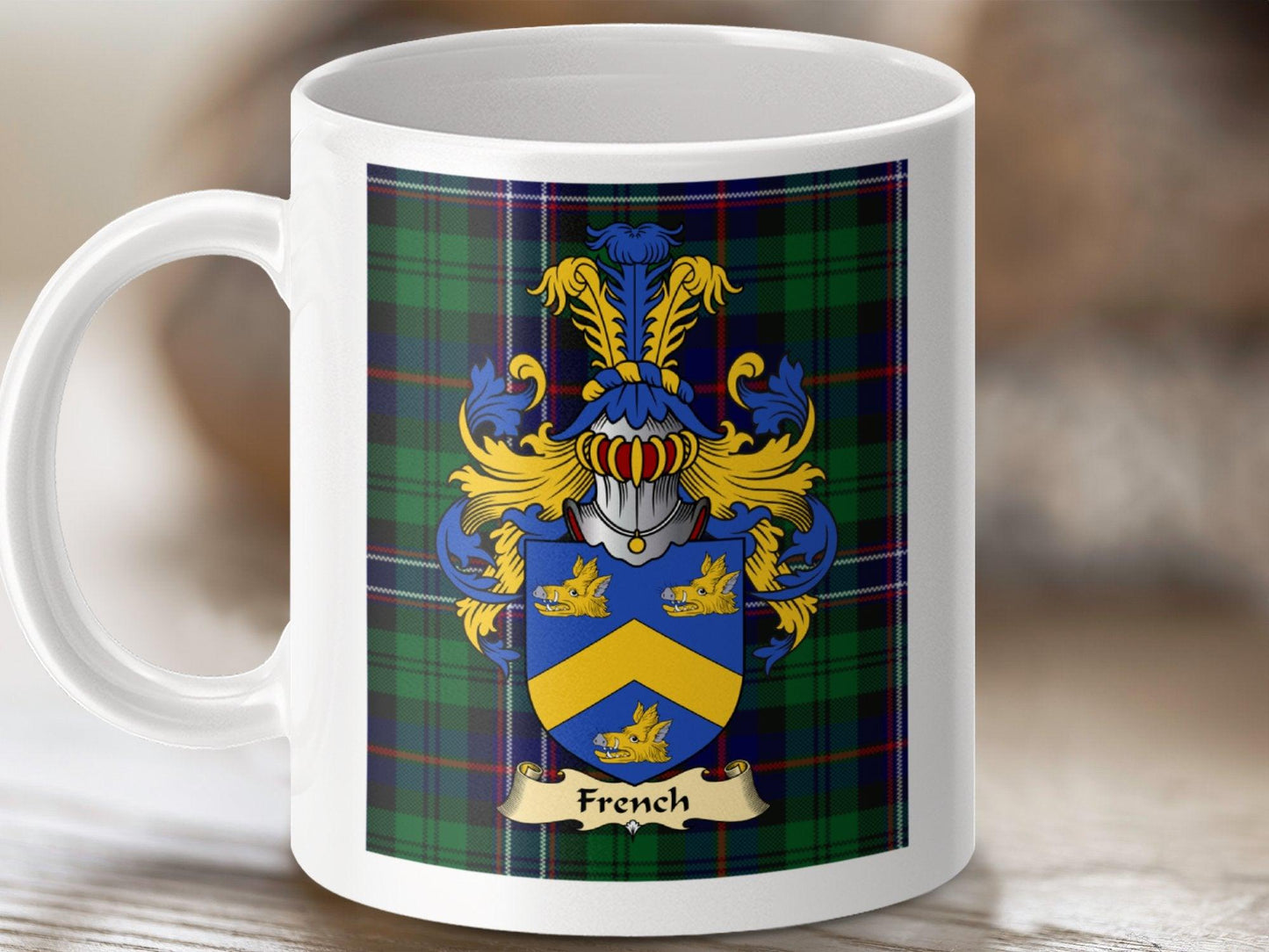 Clan French Coat Of Arms Scottish Mug - Celtic Ancestry Gifts