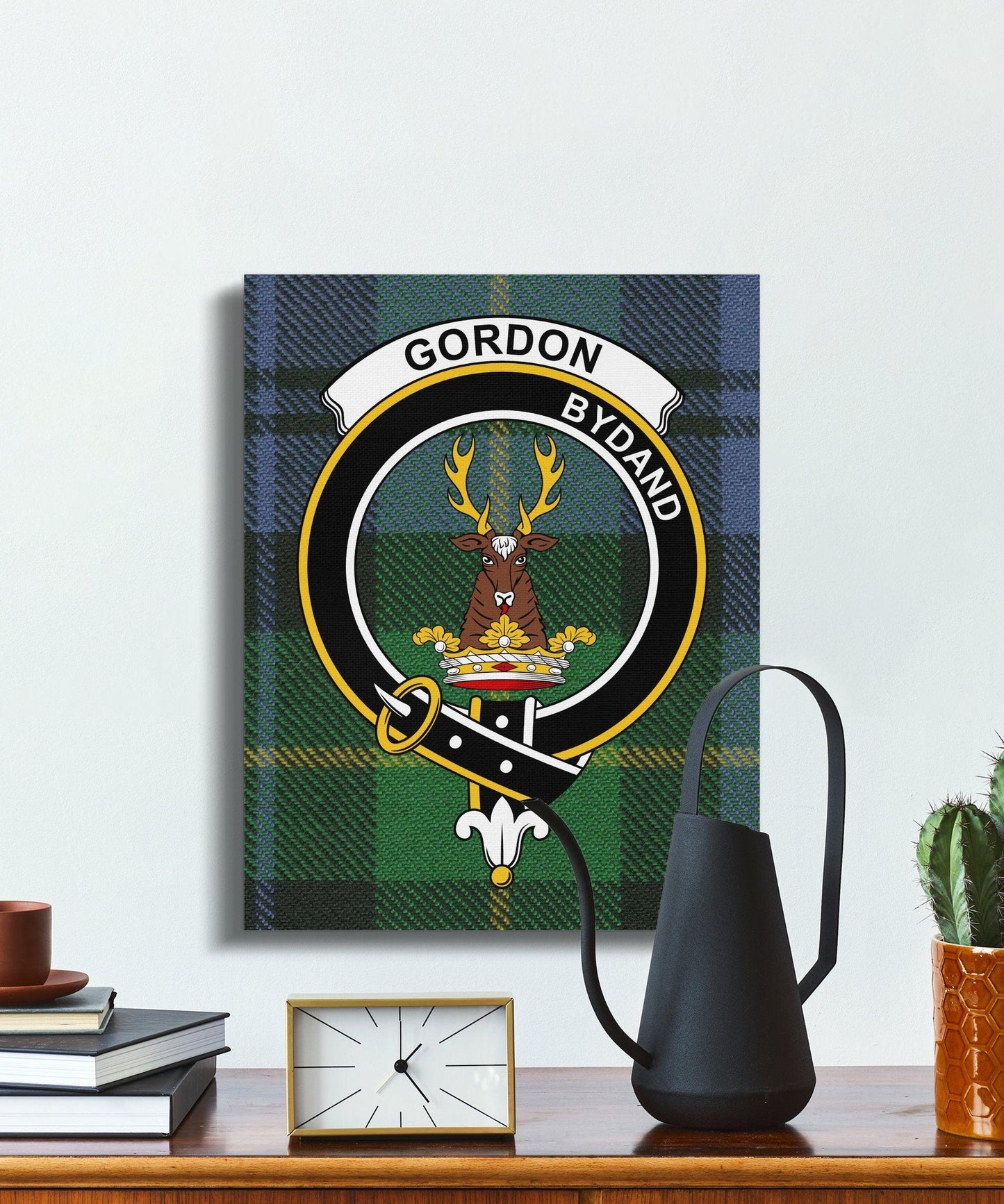 Gordon Scottish Tartan Crest Canvas - Celtic Ancestry Gifts