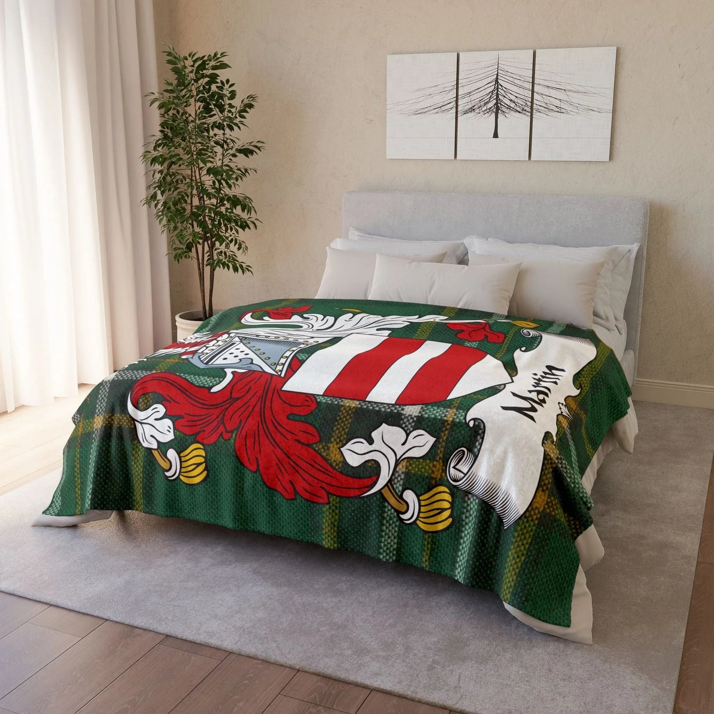 Martin Surname Irish Coat Of Arms Tartan Blanket