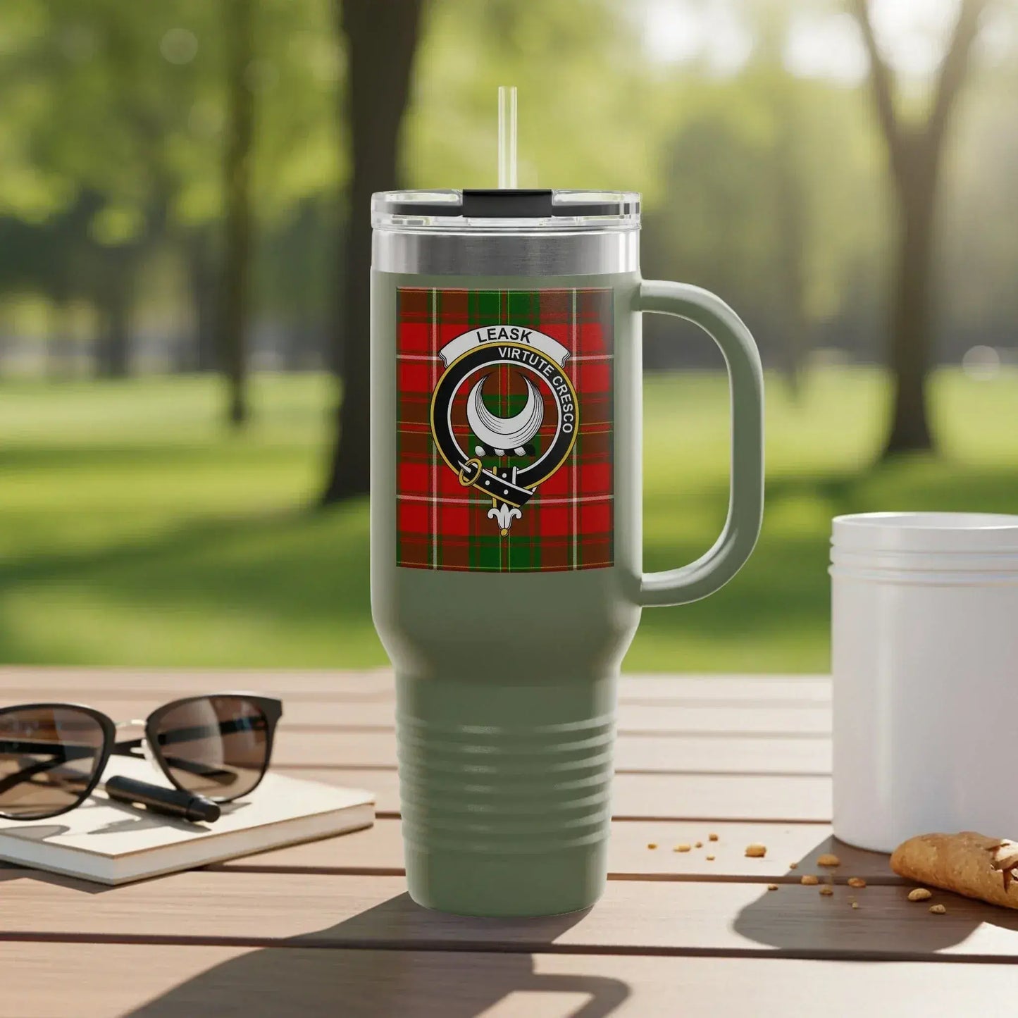 Tartan Crest Travel Insulated Mug Perfect for Hot or Cold product