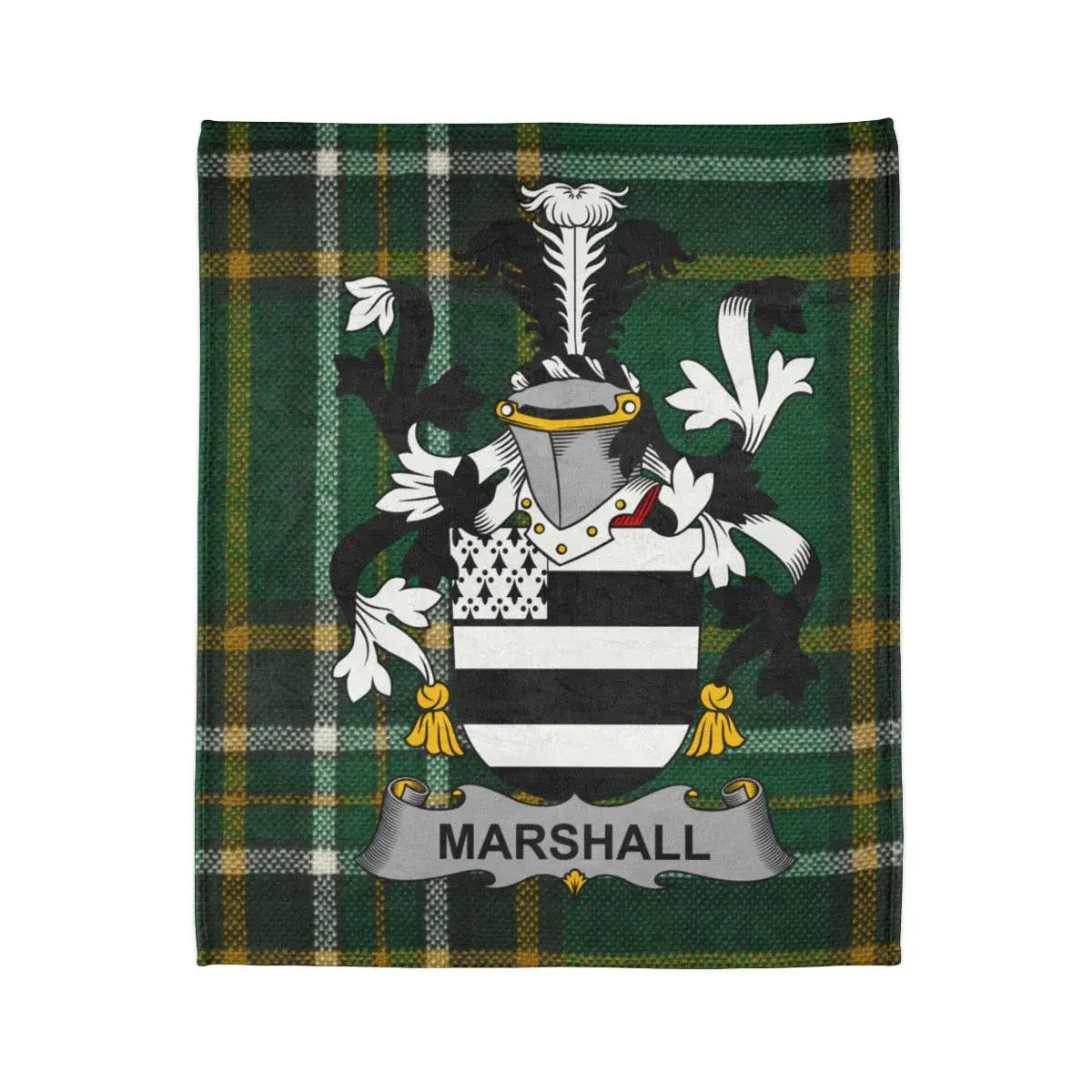 Marshall Family Crest Green Tartan Blanket product