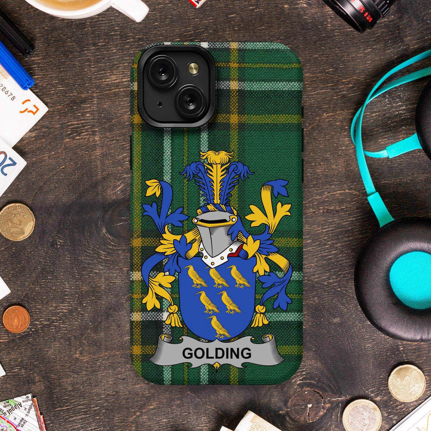 Golding Family Crest Plaid Pattern Phone Case product