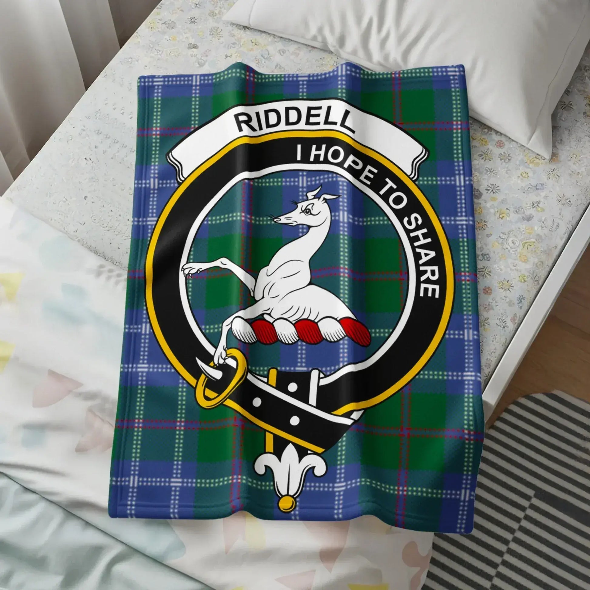 Riddell I Hope To Share Plaid Crest Blanket product type