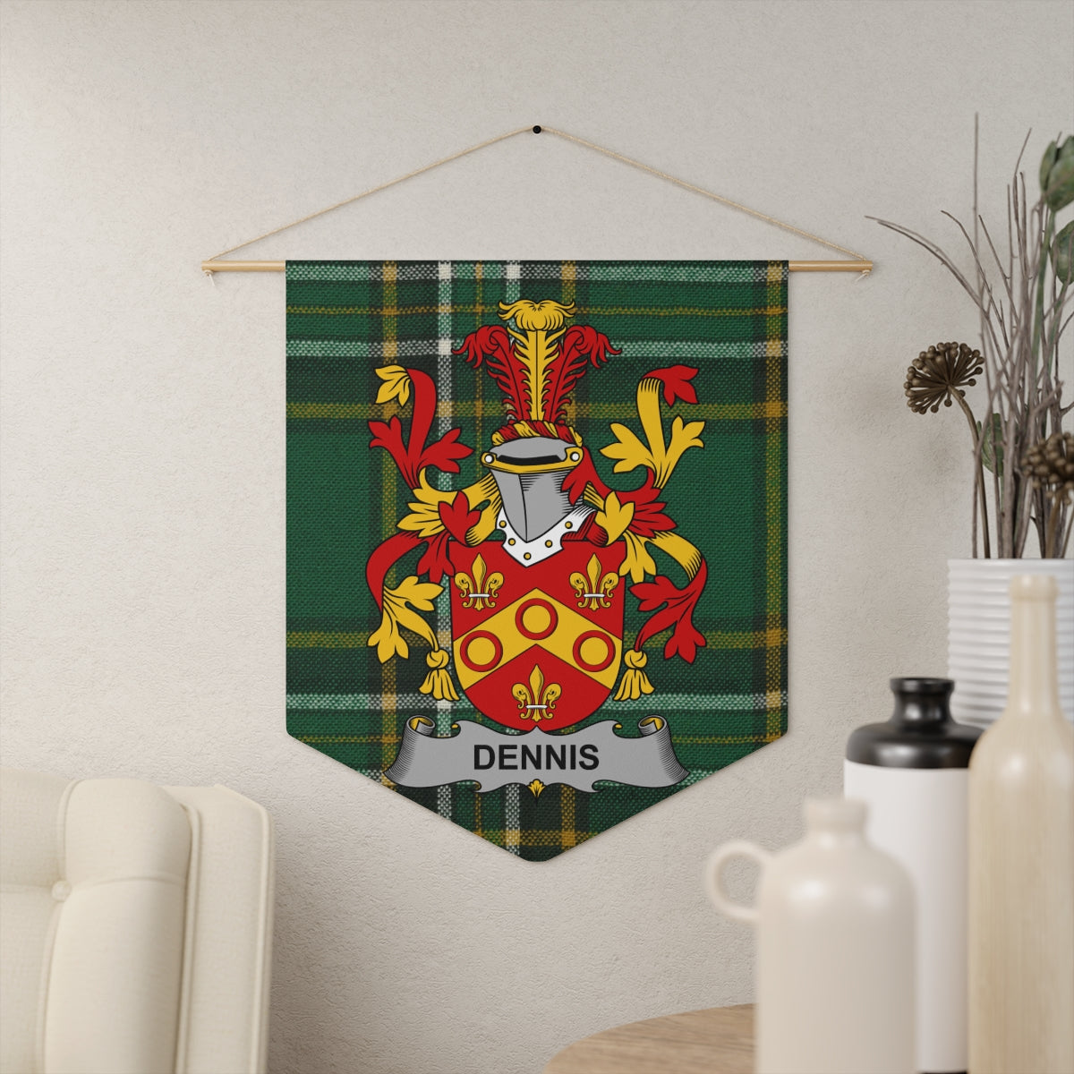 Dennis Personalized Plaid Family Crest Wall Hanging product