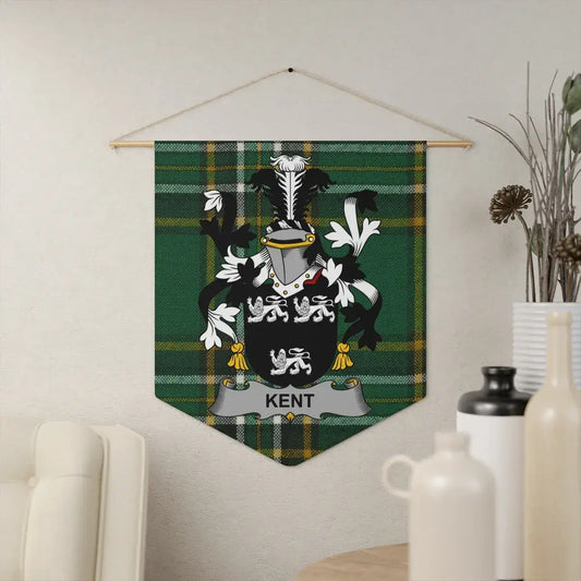 Kent Tartan Wall Hanging with Family Crest product