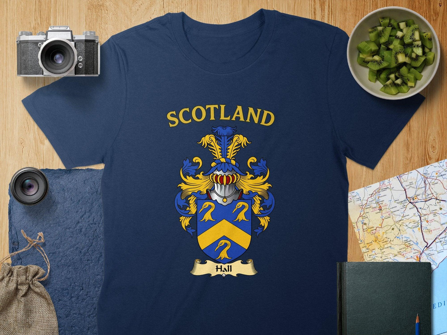 Hall Clan Family Crest Coat of Arms T-Shirt - Celtic Ancestry Gifts