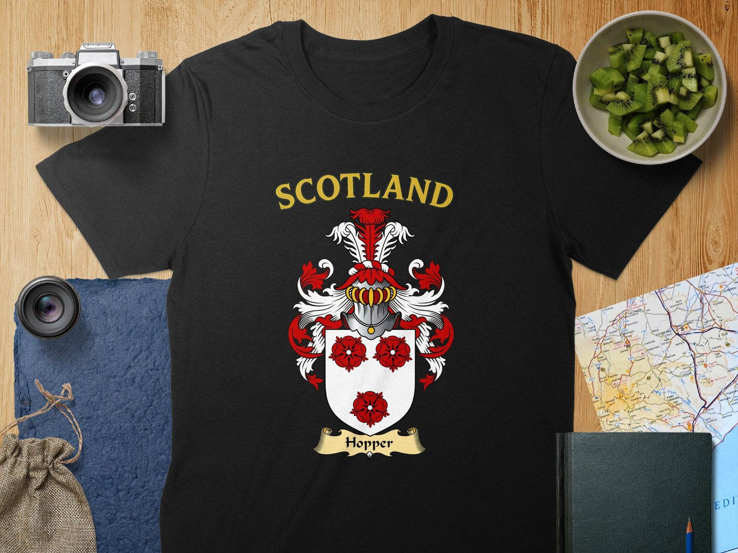 Scotland Hopper Crest Black T-Shirt Product