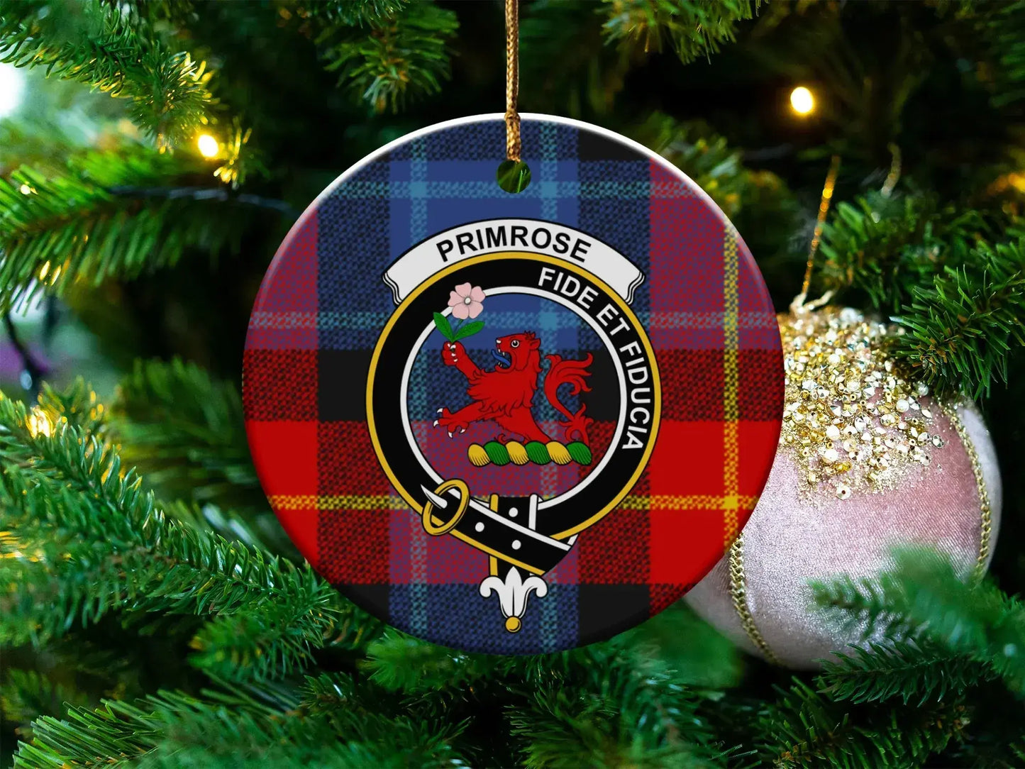 Primrose Family Crest Tartan Design Ornament product type