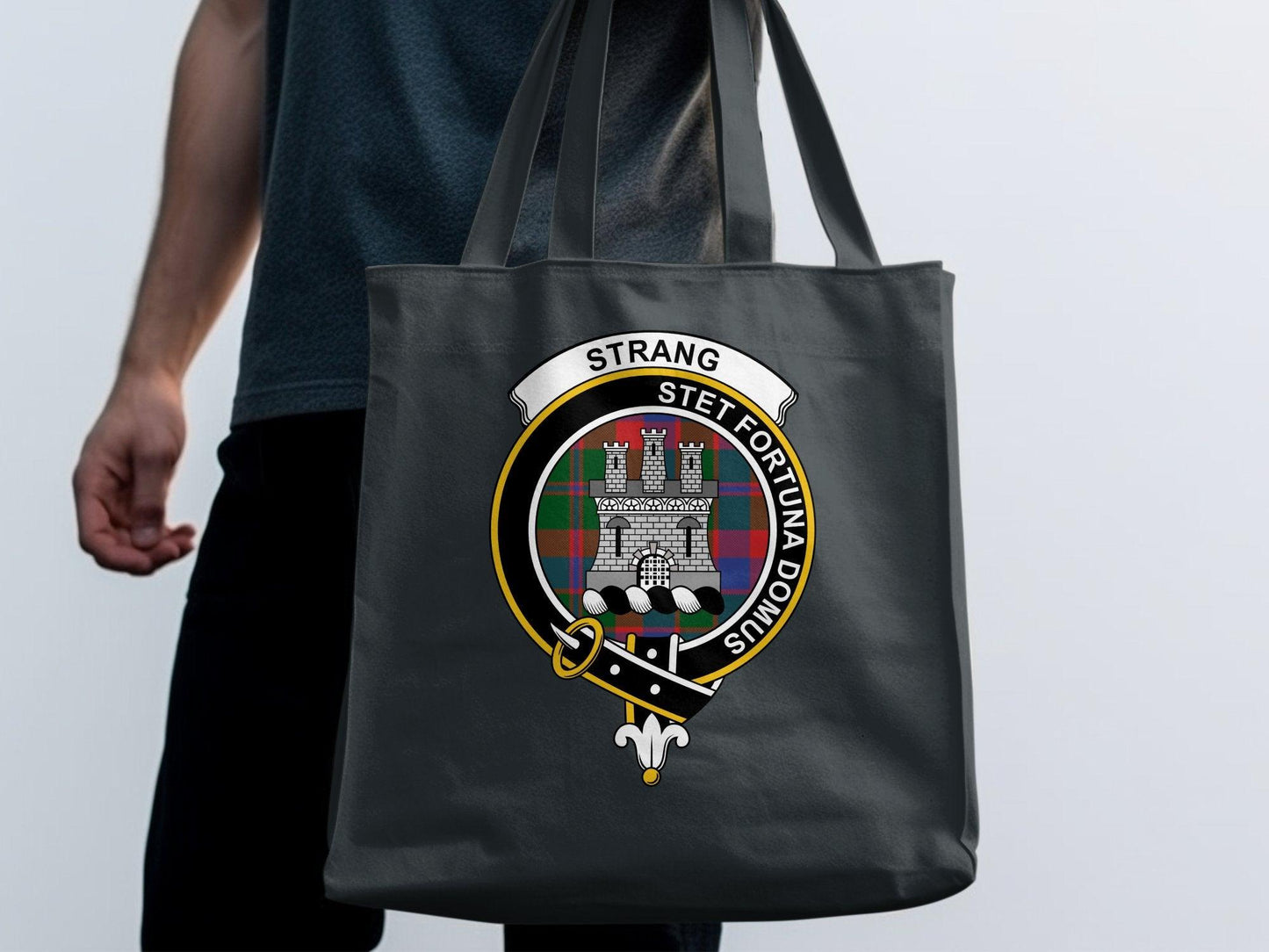 Durable Tote Bag with Vintage Crest Design, Large Canvas Shoulder Bag, Stylish Eco-Friendly Shopping Carrier
