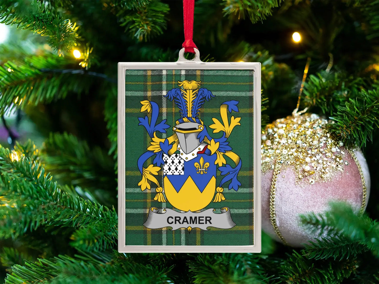 Personalized Family Crest Christmas Ornament product