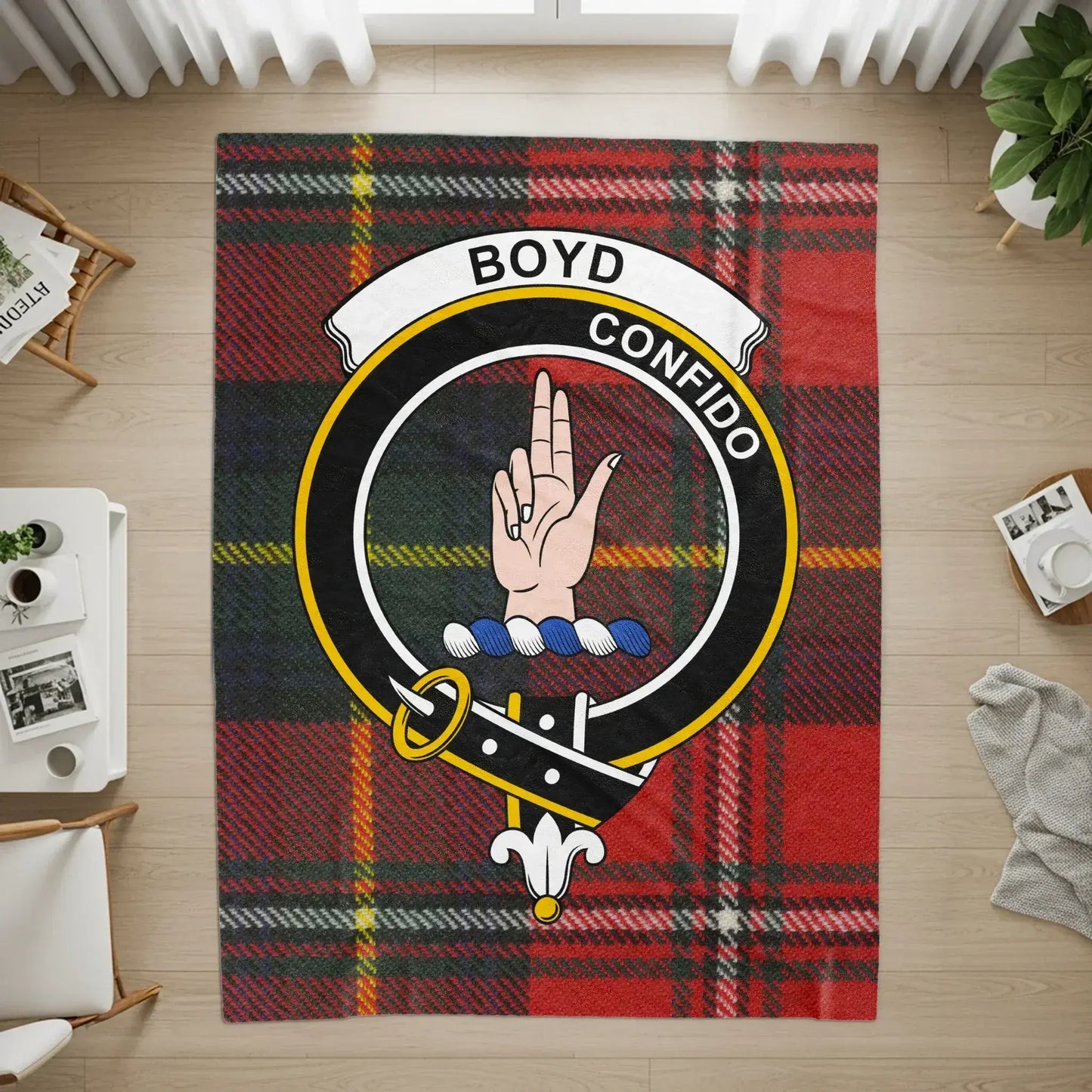Boyd Confido Clan Crest Tartan Pattern Rug product