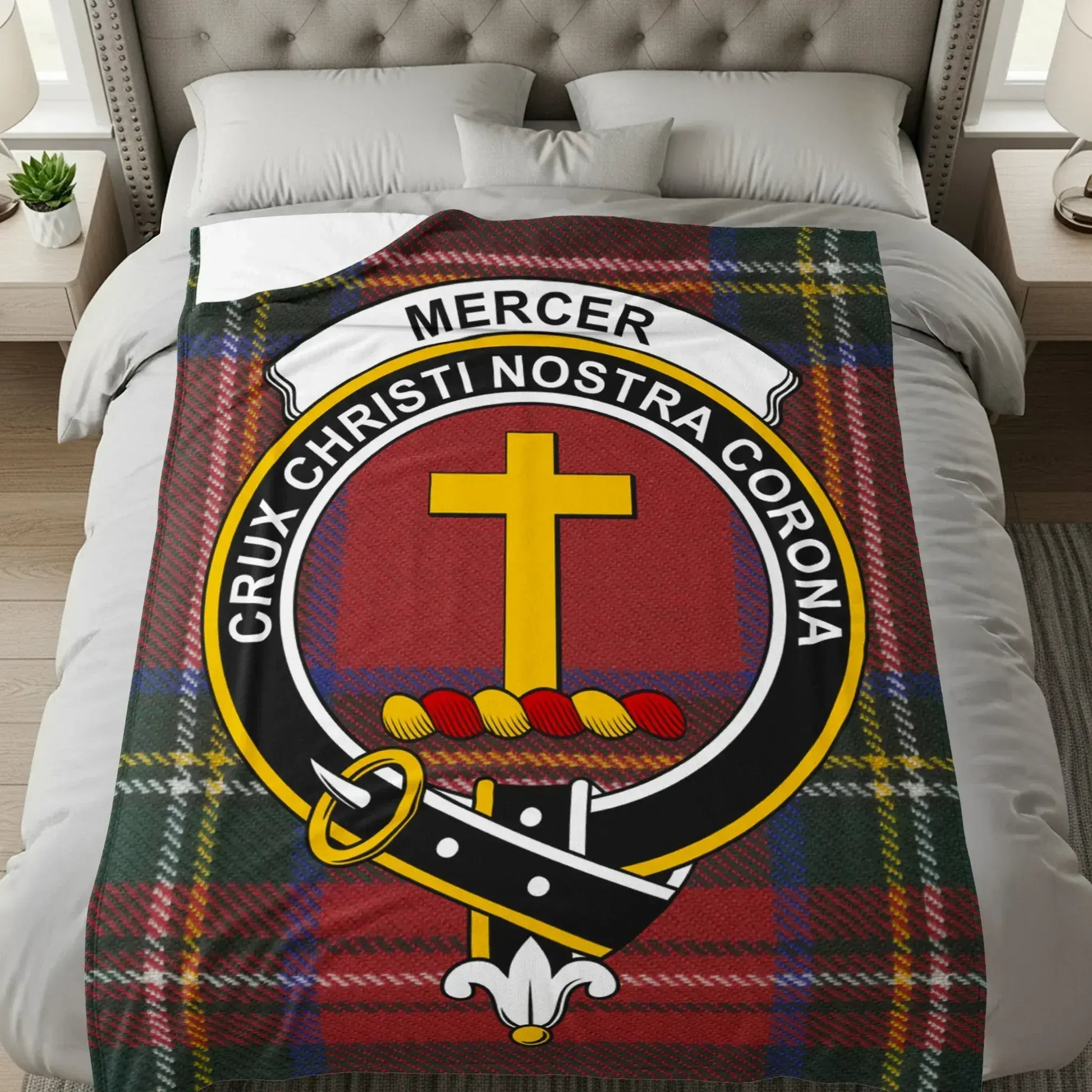 Crux Christi Nostra Corona Mercer Tartan Blanket product