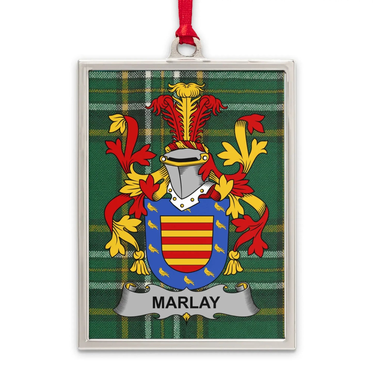 Heraldic Marlay Family Crest Plaid Background product type