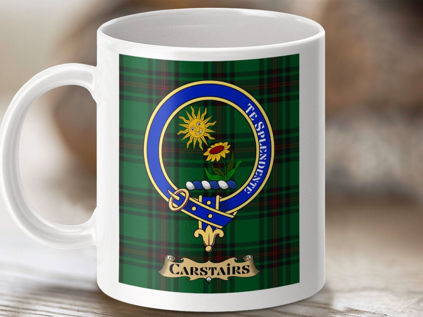 Carstairs Crest Green Tartan Design Coffee Mug product