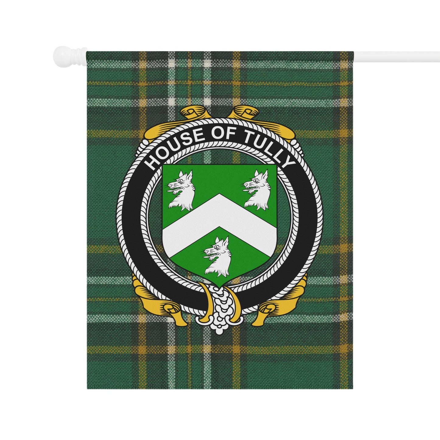 House of Tully Plaid Shield Emblem Banner