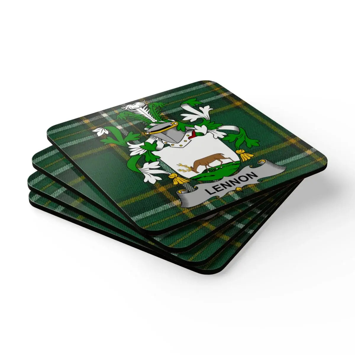 Lennon Coat of Arms Tartan Plaid Coasters product