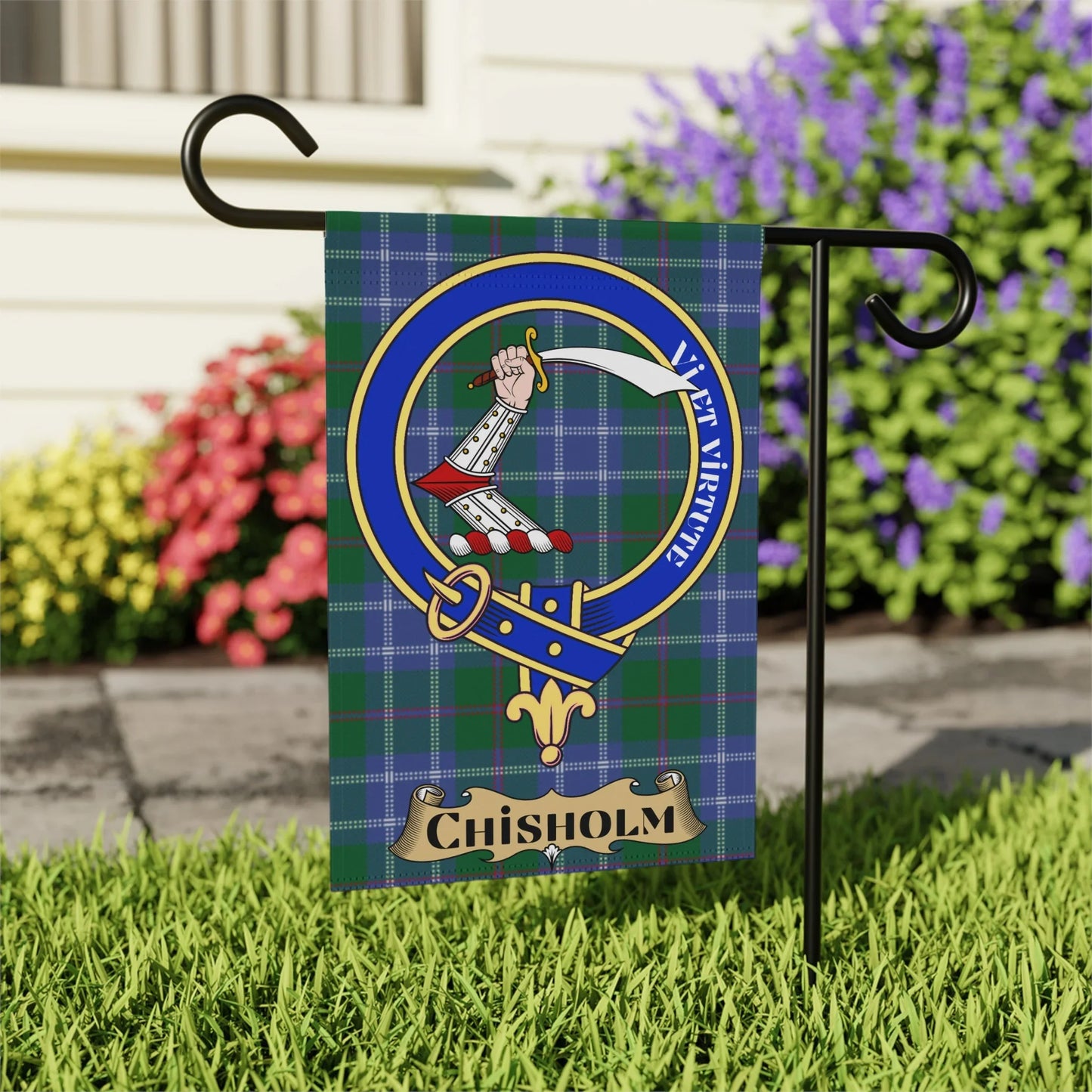 Clan Chisholm Tartan Flag Garden Decor Outdoor product type