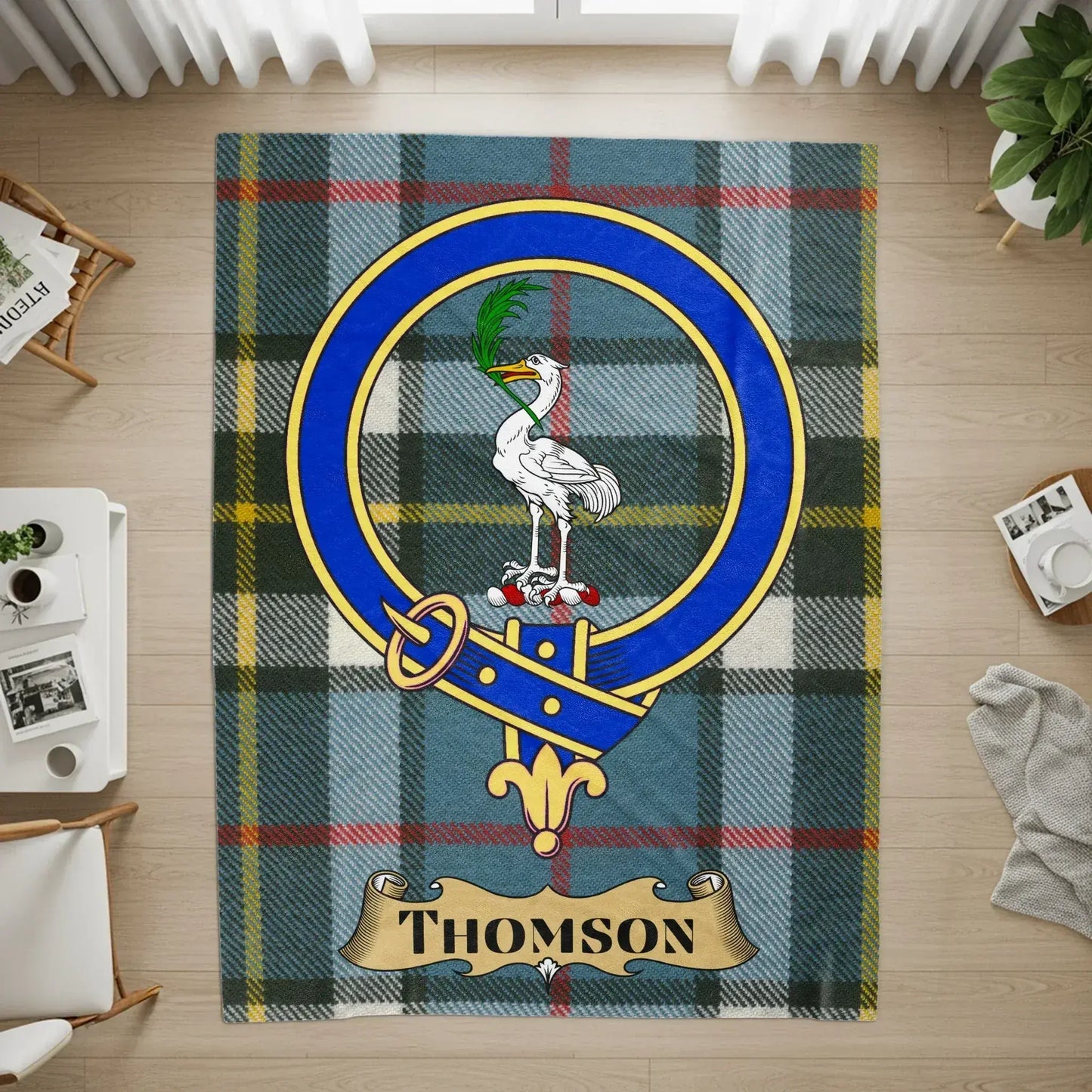 Custom Thomson Crest Plaid Design Personalized Rug product