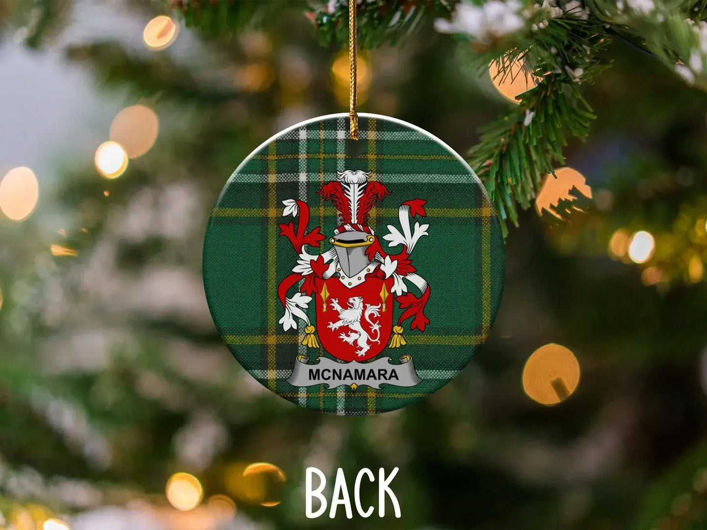 McNamara Family Crest Tartan Ornament product type