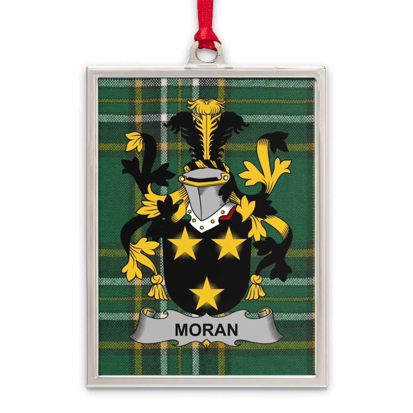 Moran Family Crest Green Tartan Ornament product