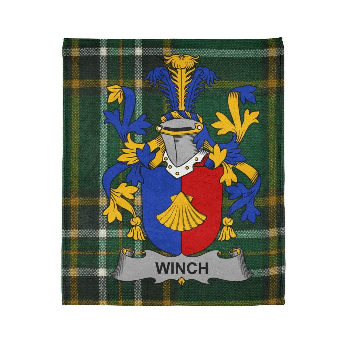 Winch Family Crest Coat of Arms Tartan Blanket product