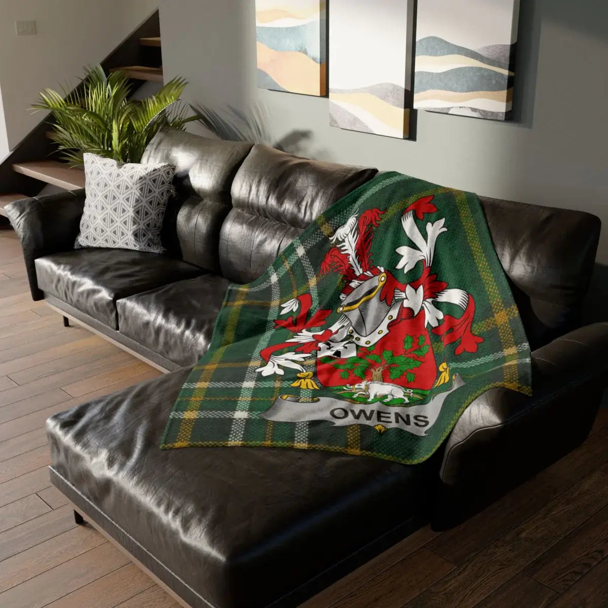 Customized Family Crest Throw Blanket Product