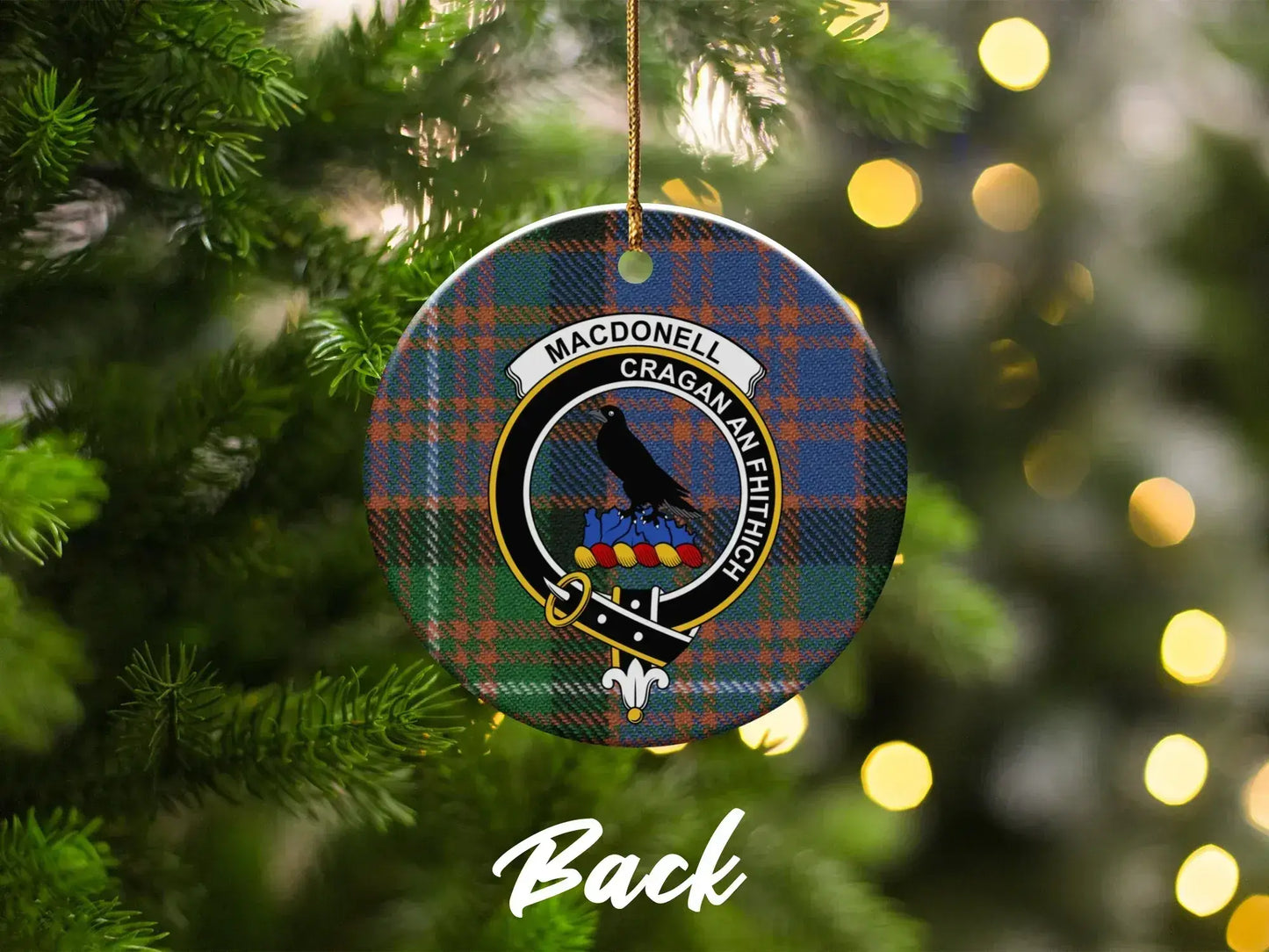 MacDonell Clan Crest Pattern Holiday Ornament product type