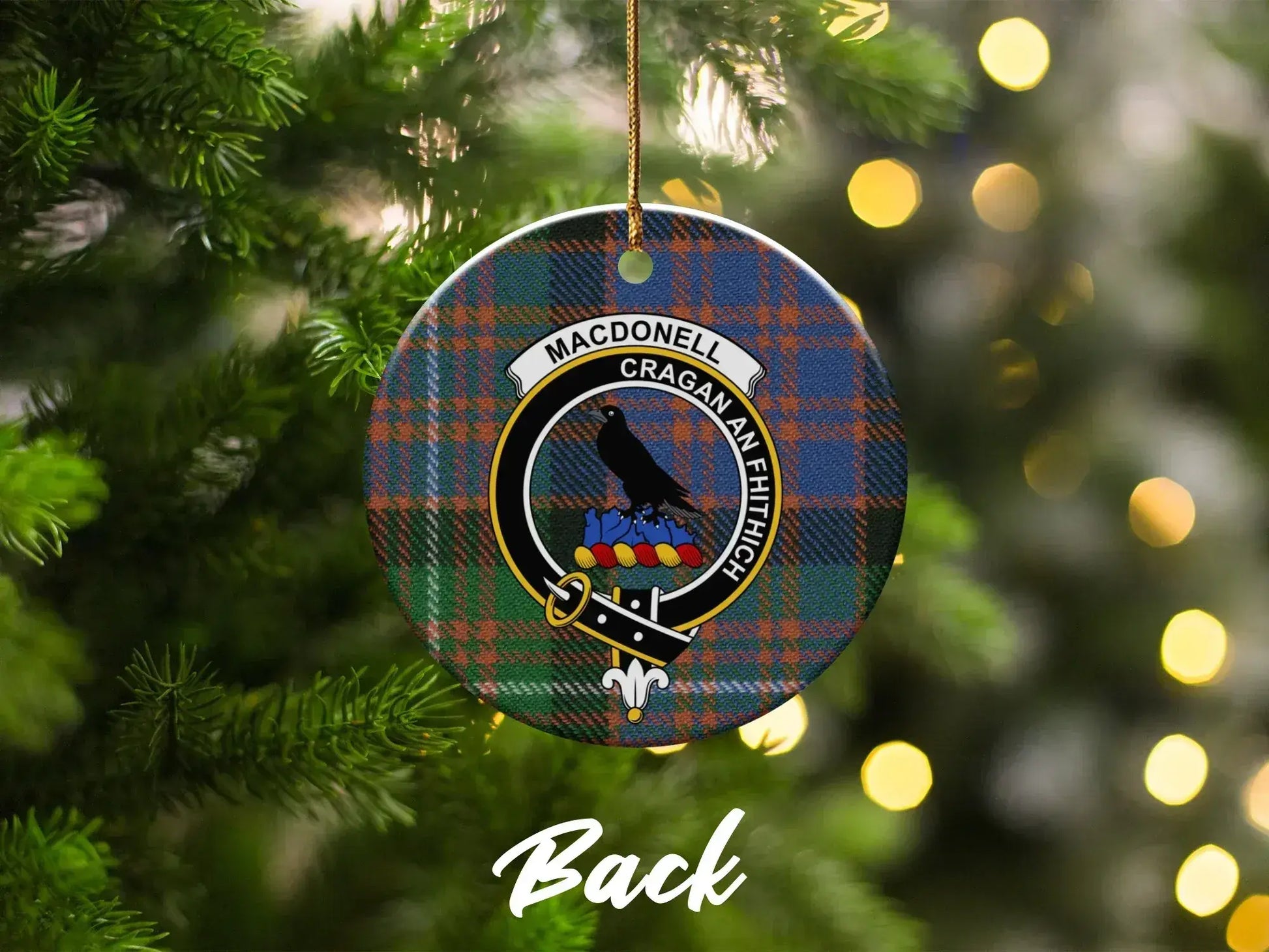 MacDonell Clan Crest Pattern Holiday Ornament product type