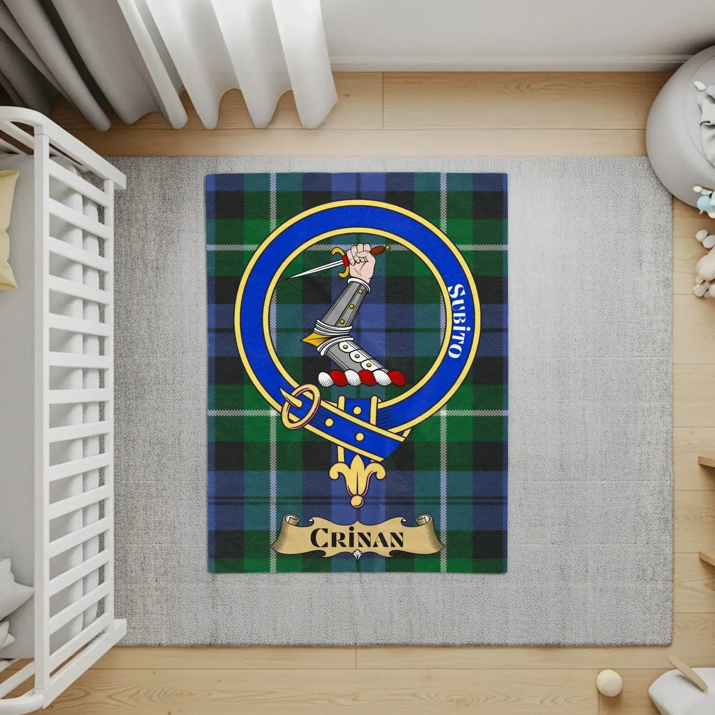 Clans of Scotland Tartan Emblem with Crest Rug product