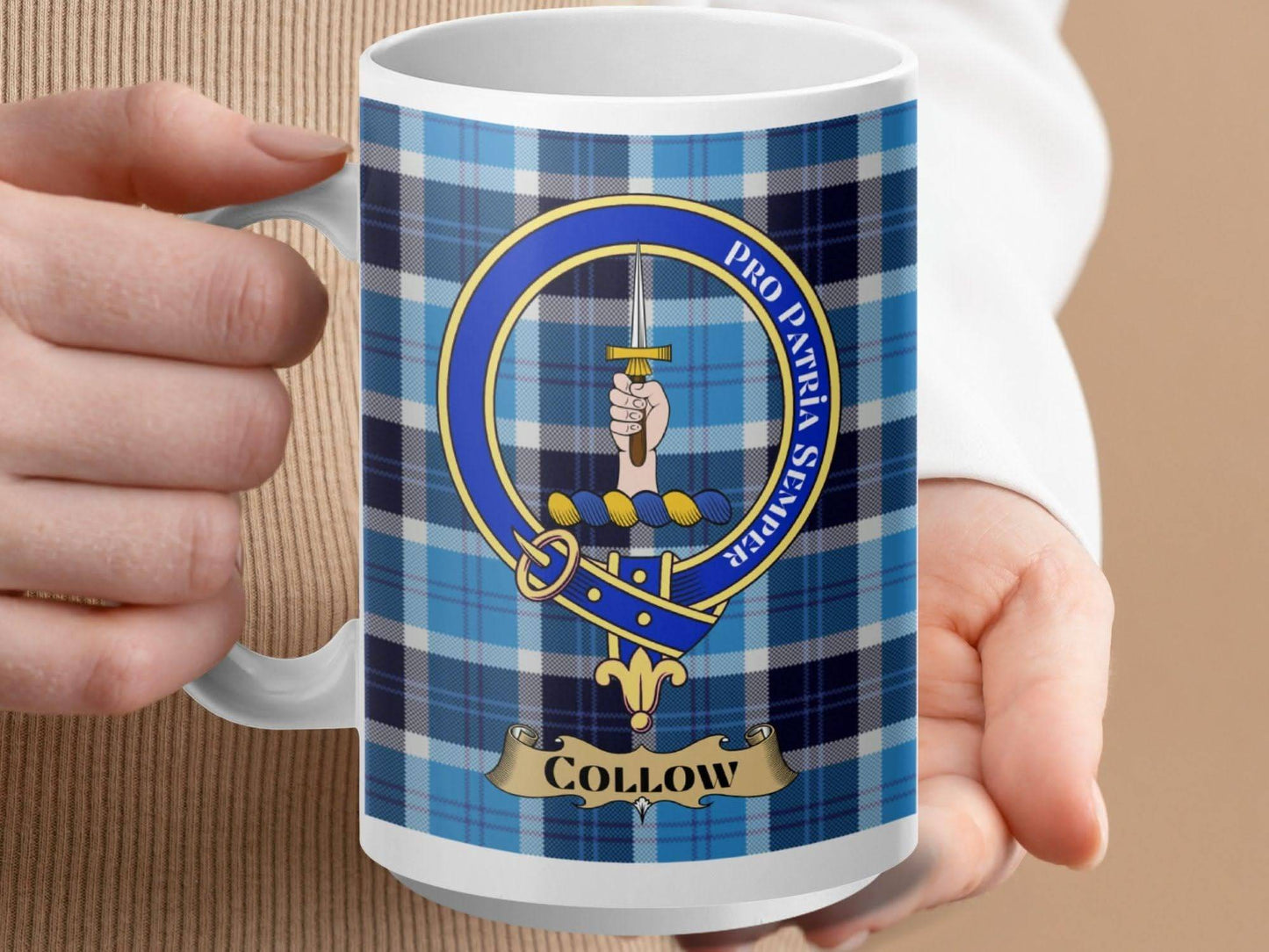 Plaid Pattern Collow Family Crest Mug product type