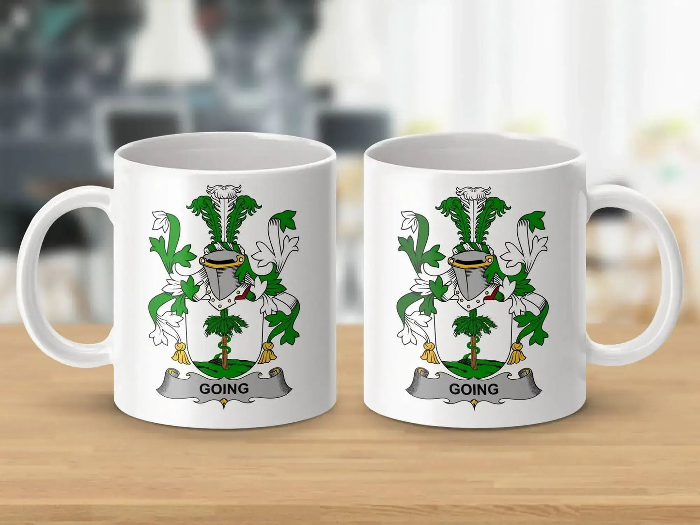 Going Surname Irish Family Crest Mug - Celtic Ancestry Gifts