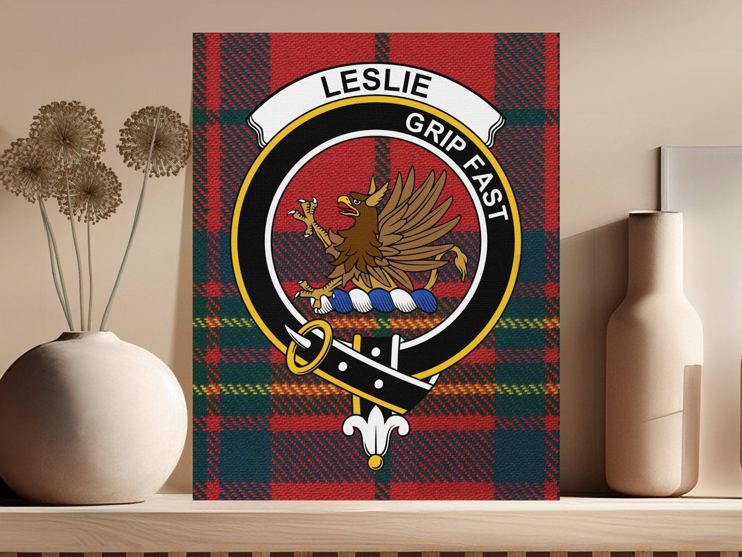 Leslie Grip Fast Plaid Artwork Canvas Wall Art product type