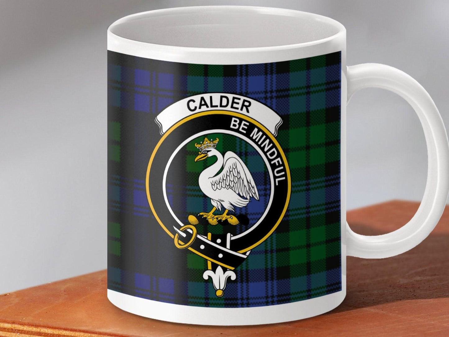 Calder Be Mindful Crest Plaid Pattern Mug product