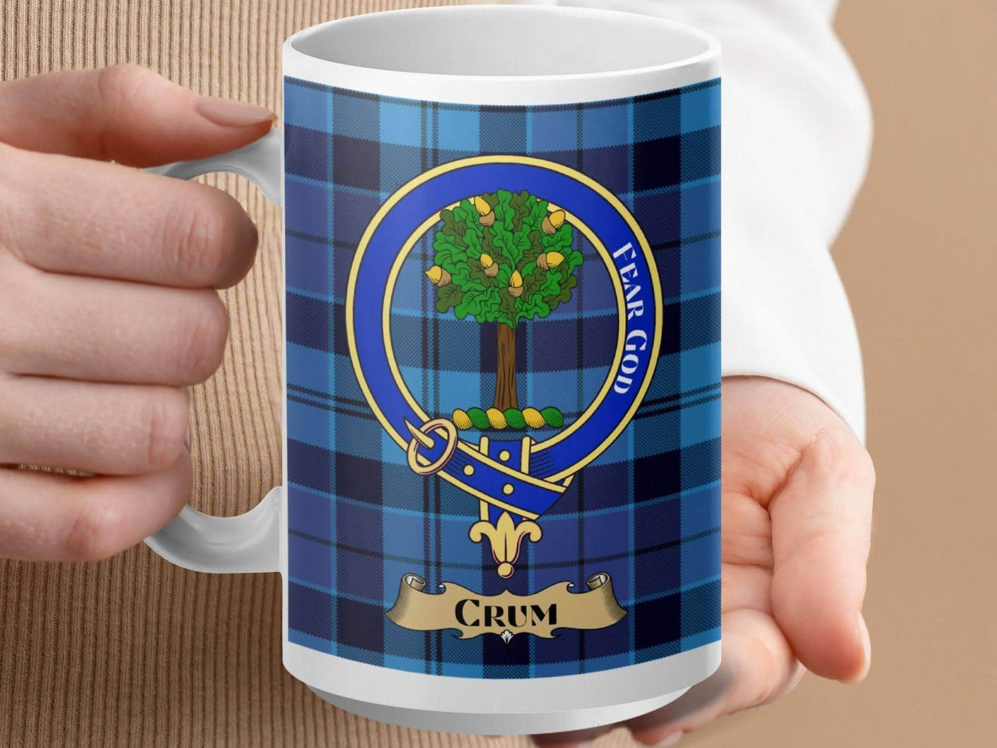 Scottish Clan Crest Blue Plaid Emblem Mug product