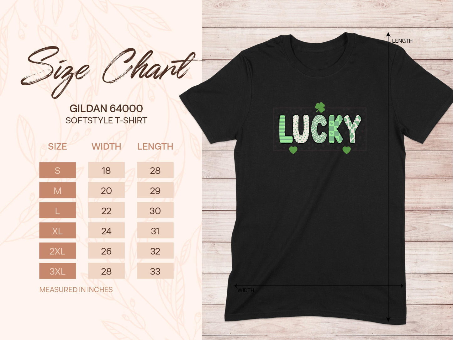 Lucky with Green Hearts and Clover Graphic T-shirt - Celtic Ancestry Gifts