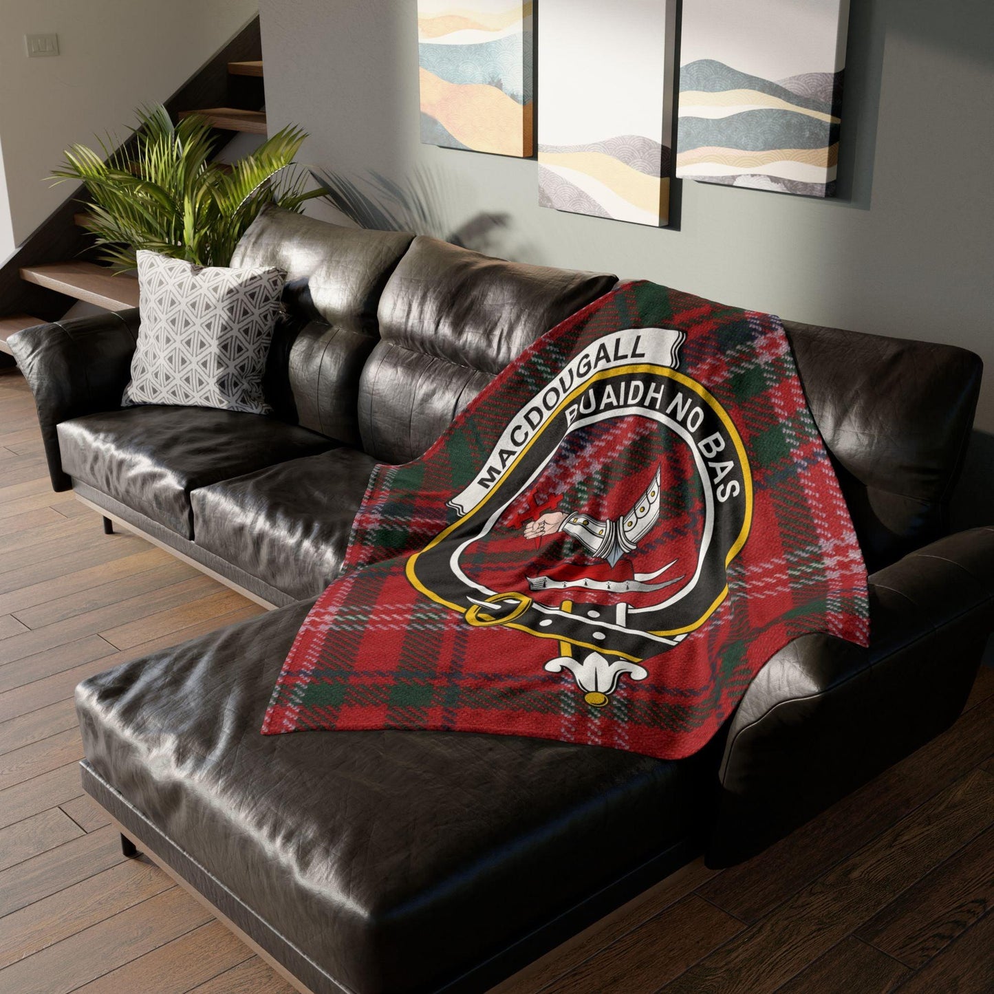 MacDougall Clan Tartan Blanket – Scottish Crest Throw, Soft & Cozy