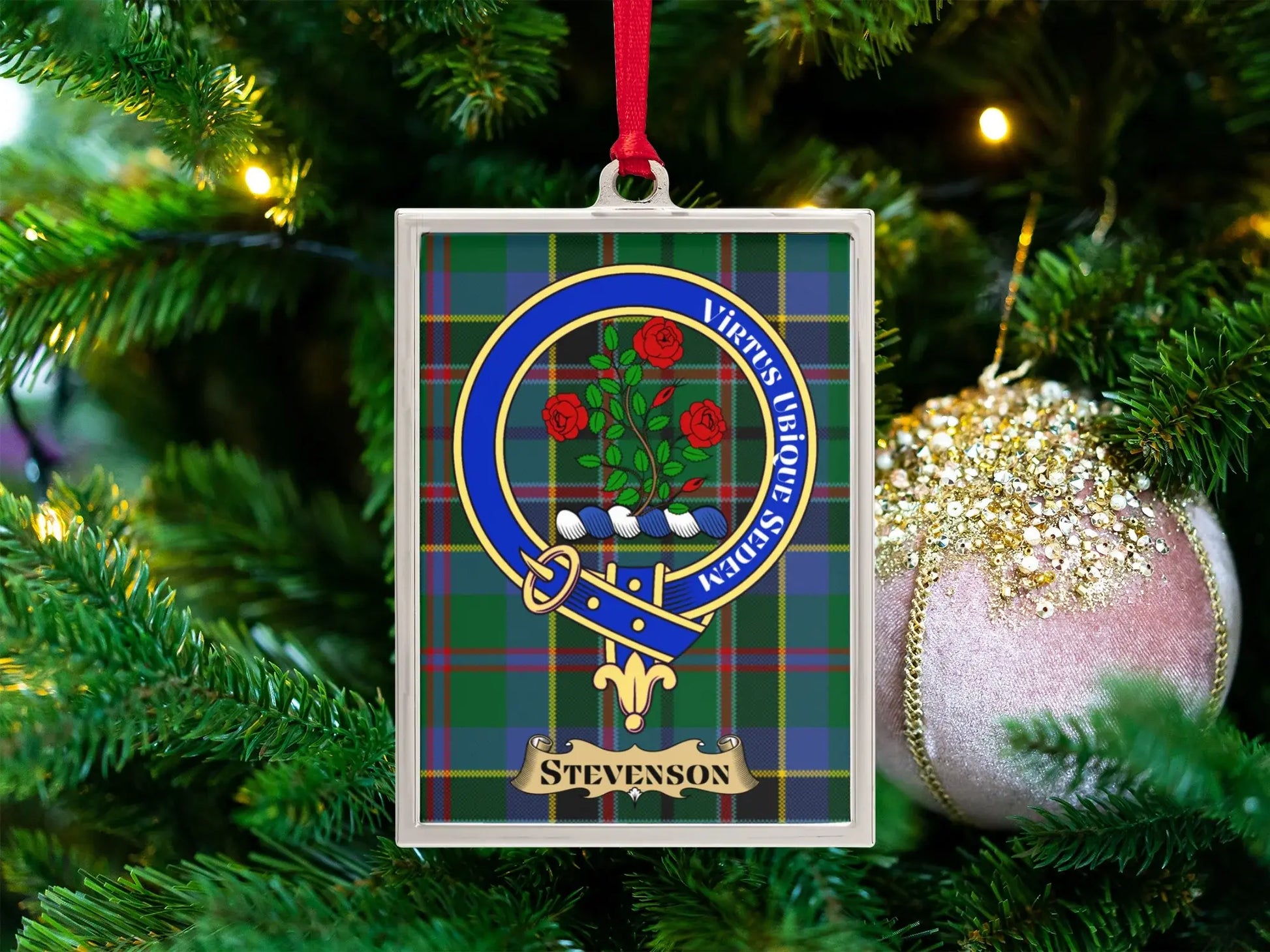 Stevenson Tartan Pattern Christmas Tree Ornament product