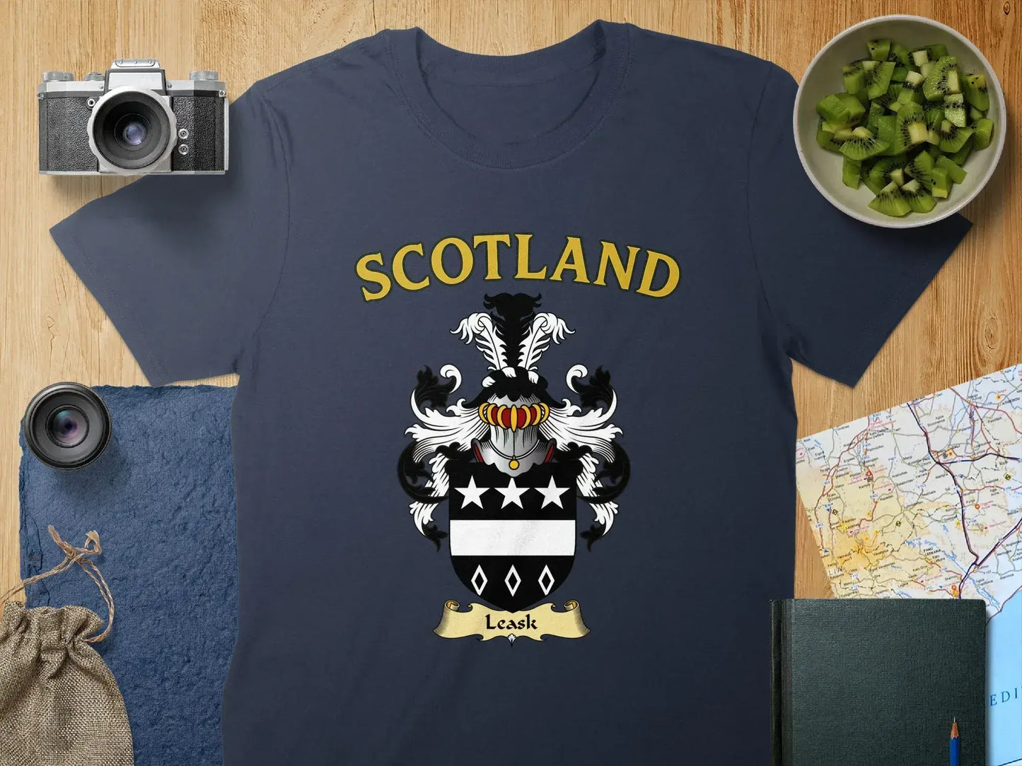 Scotland Leask Family Crest Coat of Arms T-shirt product type