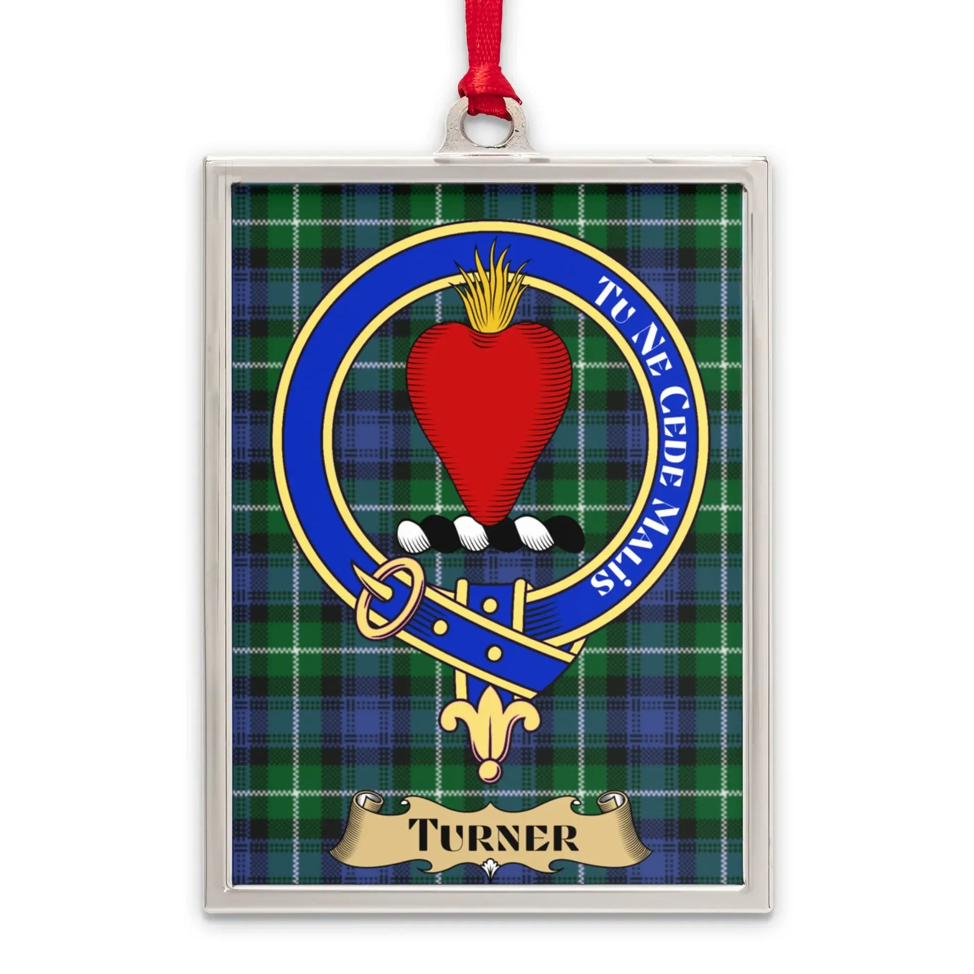Turner Family Crest Tartan Pattern Ornament product