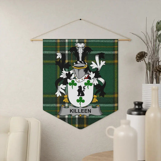 Killeen Family Crest with Tartan Design Wall Hanging product