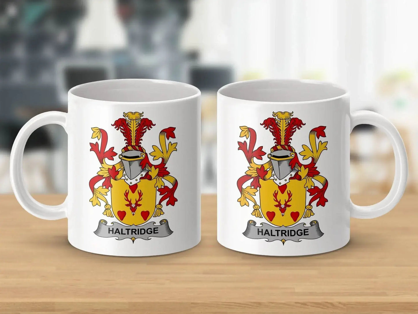 Haltridge Surname Irish Family Crest Unique Design Mug - Celtic Ancestry Gifts