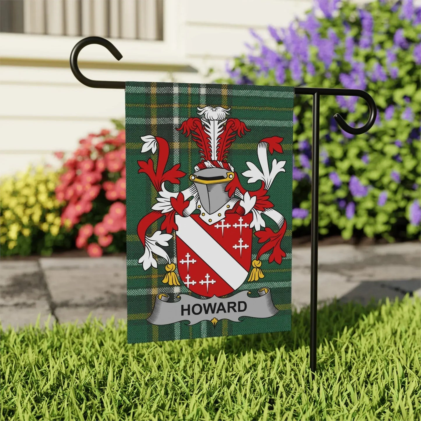 Personalized Family Crest Garden Flag Howard product type