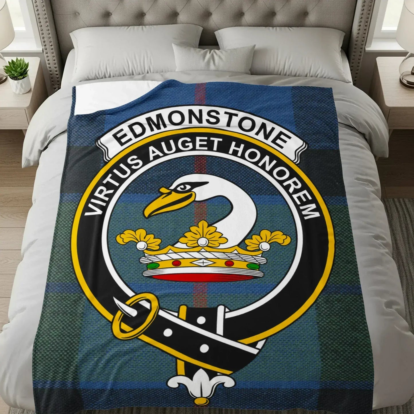Edmonstone Family Crest Blanket Cozy Soft Bedding product