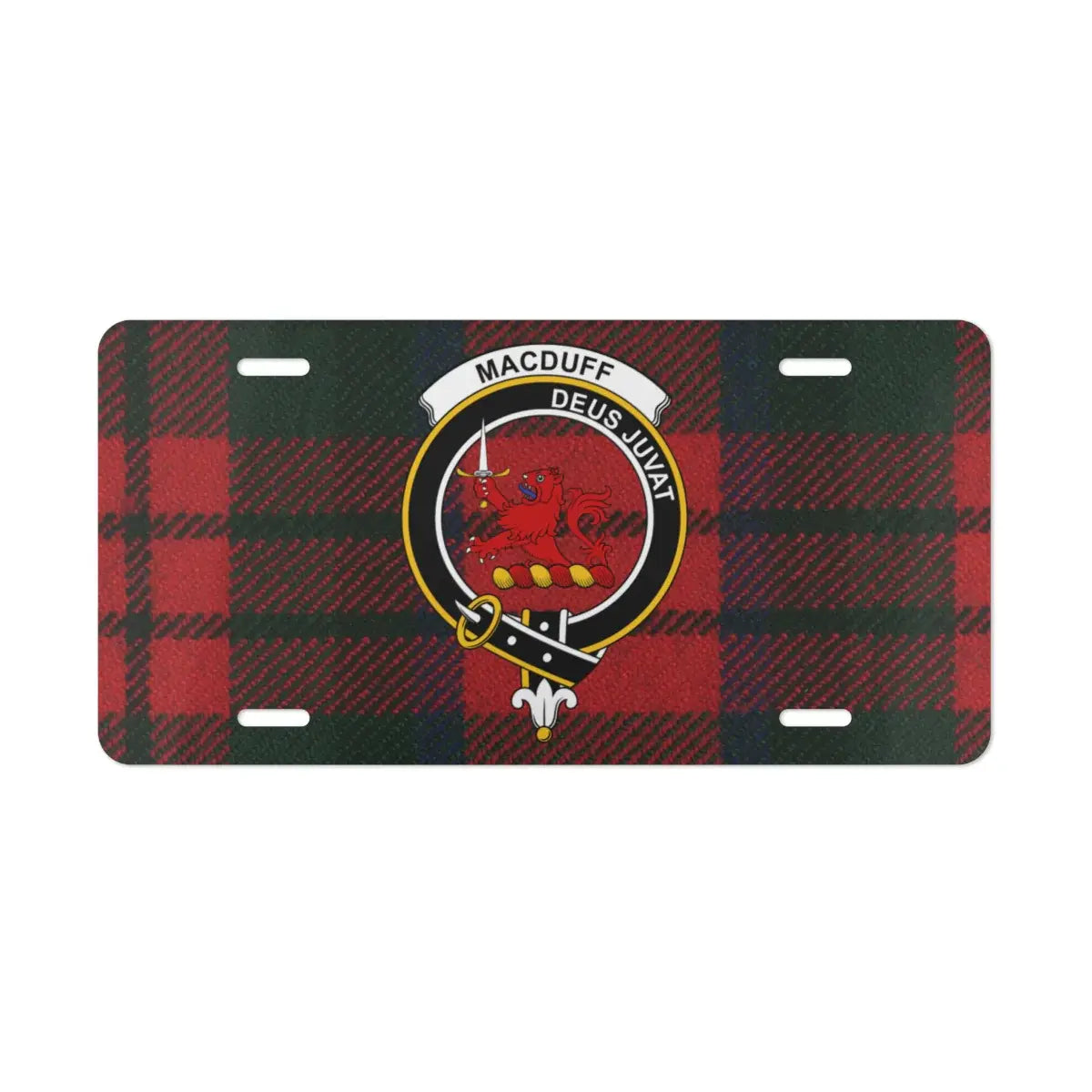 Macduff Deus Juvat Tartan License Plate product