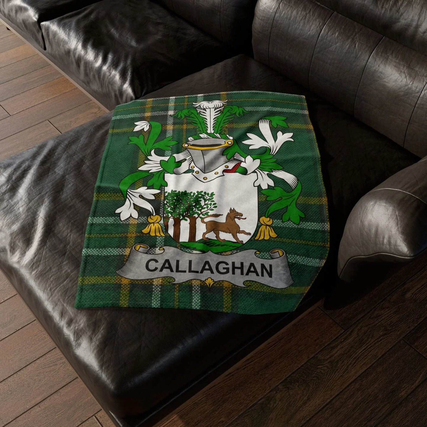Callaghan Surname Irish Coat Of Arms Tartan Blanket