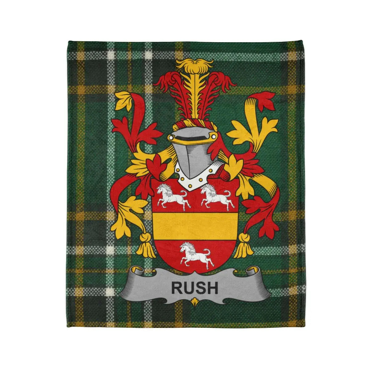 Rush Family Crest Tartan Pattern Blanket product