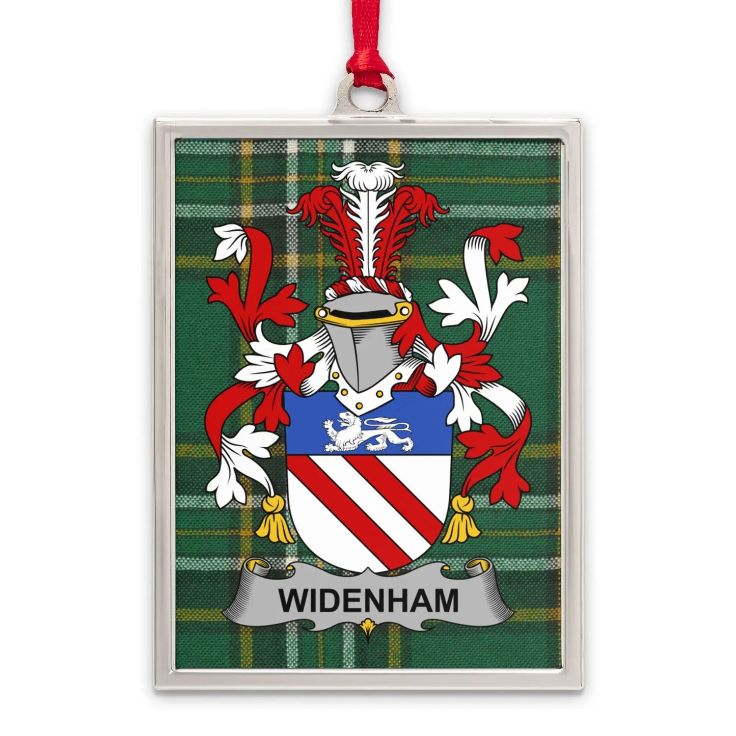 Widenham Family Crest Plaid Pattern Ornament product type