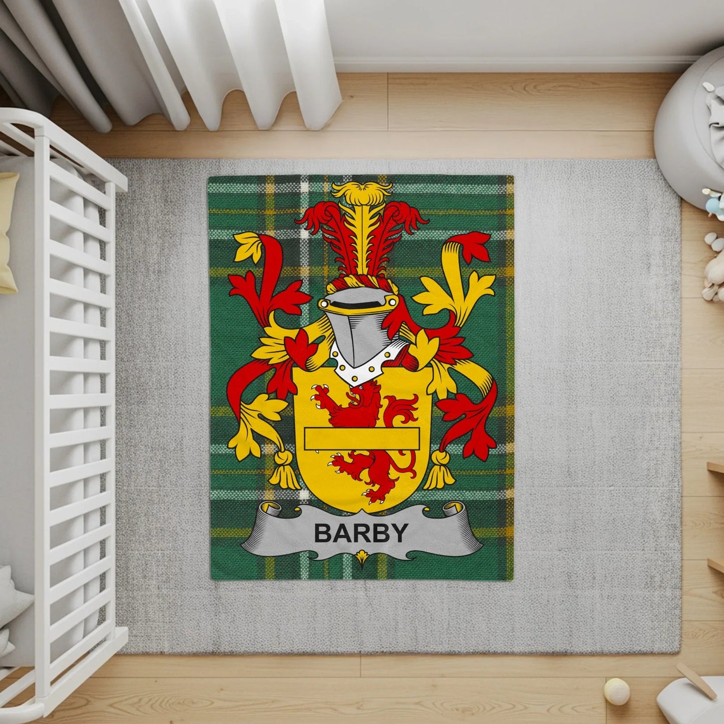 Barby Coat of Arms Family Emblem Print Rug product type