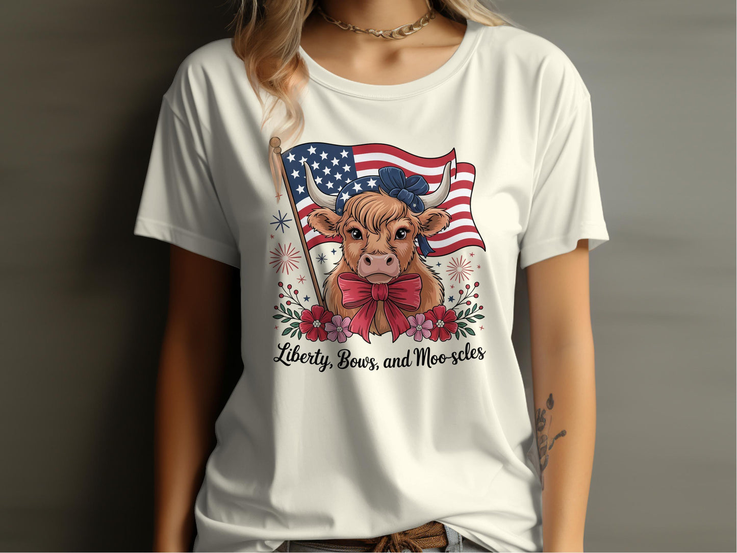 Liberty Bows and Moo-scles Graphic Tee product