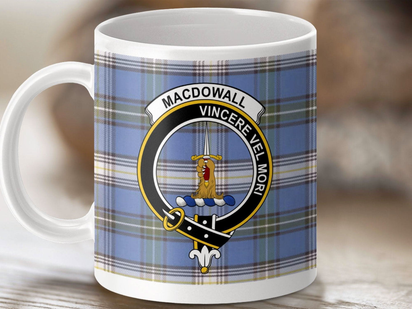 Macdowall Vincere Vel Mori Clan Crest Plaid Mug product